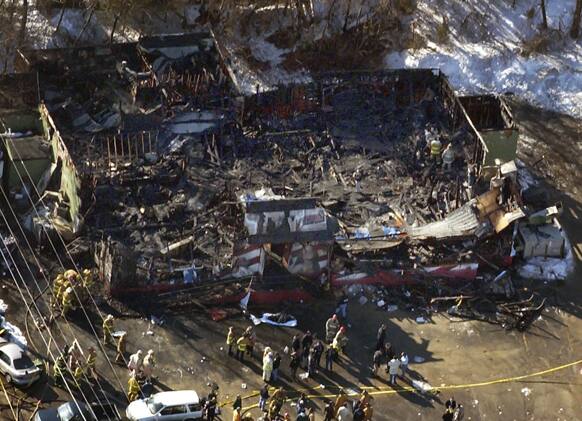 Authorities continue their work at The Station nightclub where more than 100 people died in a late night fire, in West Warwick, R.I. A fire that swept through a crowded nightclub in southern Brazil early Sunday, Jan. 27, 2013, and killed more than 230 people appears to be the deadliest in more a decade.