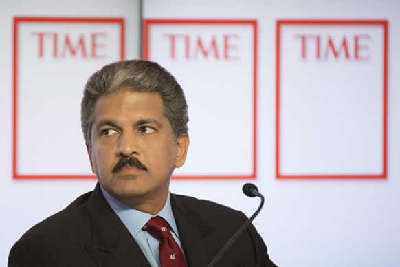Anand G. Mahindra, Chairman and Managing Director, Mahindra and Mahindra, speaks during a panel session on the first day of the 43rd Annual Meeting of the World Economic Forum in Davos, Switzerland.