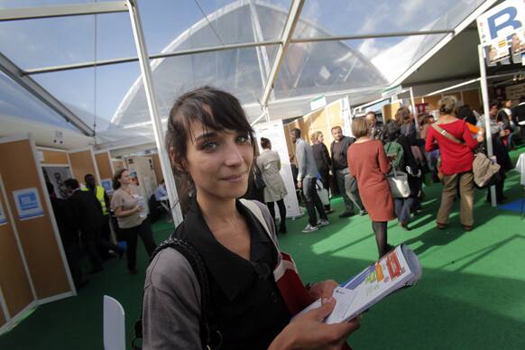 Estelle Borrell, 24, visits a job fair in Paris. Estelle Borrell knew she wanted to work in law since she was a teenager, when she interned at a court in Versailles, France.