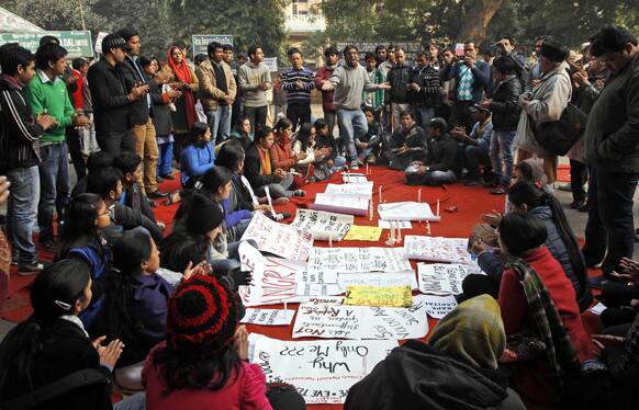 An Indian man shouts slogans during a protest to mourn the death of a gang rape victim in New Delhi.