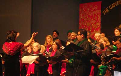 Energetic members of Capital City Minstrels in full vocal vigour.