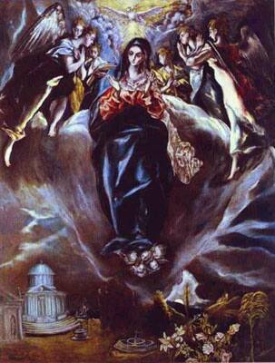 The Immaculate Conception(1610): Painted by El Greco (1541 – 1614). Oil on canvas on display at Thyssen-Bornemisza Collection, Lugano