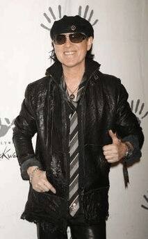 Scorpions band member Klaus Meine poses as the band is inducted into the Hollywood RockWalk in Hollywood, California.