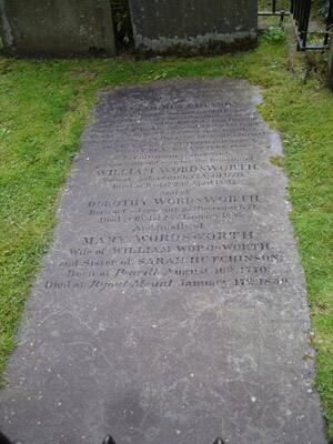 Epitaph near William Wordsworth’s grave in Cumbria in Lake District.