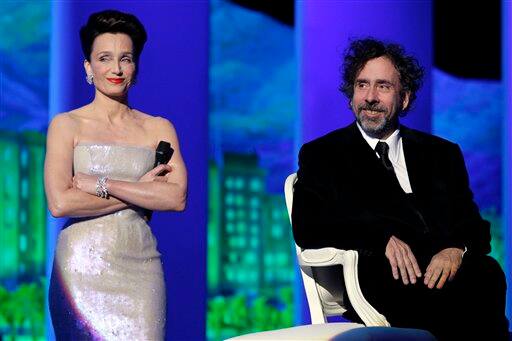 Actress Kristin Scott Thomas and director and Jury President Tim Burton during the Opening Ceremony, at the 63rd international film festival, in Cannes, southern France, Wednesday, May 12, 2010.