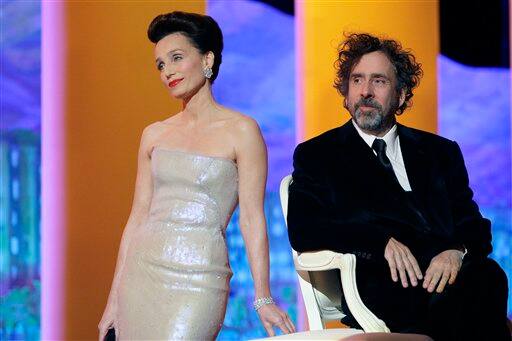 Actress Kristin Scott Thomas and director and Jury President Tim Burton during the Opening Ceremony, at the 63rd international film festival, in Cannes, southern France