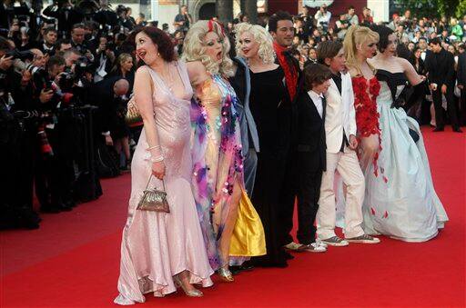 Actresses Kitten on the Keys, Dirty Martini, Mimi Le Meaux, actor Roky Roulette, actresses Julie Atlas Muz, Evie Lovelle at Cannes.