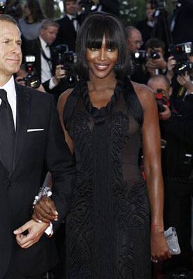 Vladislav Doronin and model Naomi Campbell arrive for the screening of 