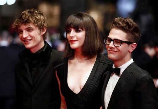 Actor Niels Schneider, actress Monia Chokri and director Xavier Dolan arrive for the premiere of 