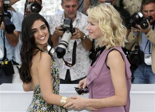 Actress Liraz Charhi, left, and actress Naomi Watts, right, pose during a photo call for the film 