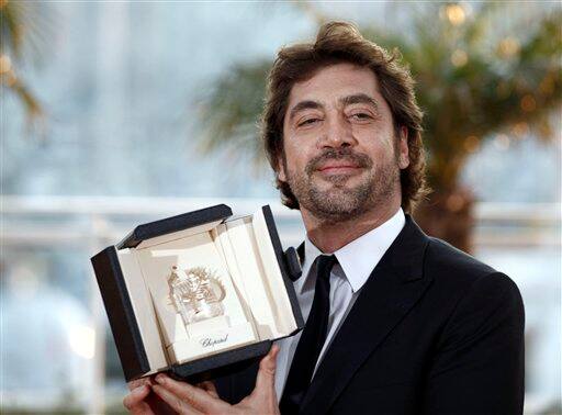 Actor Javier Bardem with the joint award for Best Actor poses after the awards ceremony at the 63rd international film festival, in Cannes