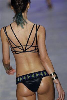 A model wears a design by Triya collection at the Fashion Rio Summer 2010/2011 event in Rio de Janeiro