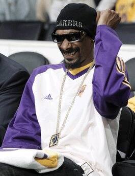 Rapper Snoop Dogg spotted at a game of basket ball in Los Angeles.