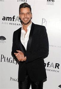 Ricky Martin spotted at the at amfAR's New Inspiration Gala in New York.