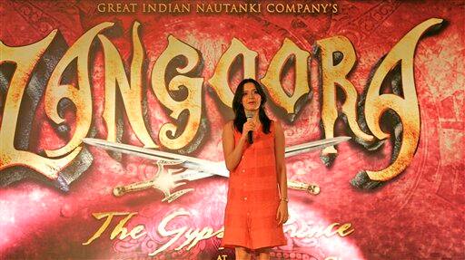 Indian bollywood actress Isha Sharvani speaks during a press conference to announce the bollywood musical 