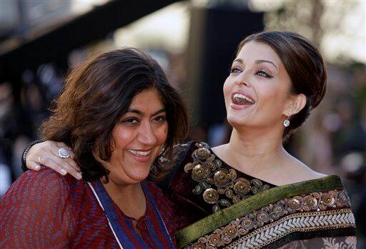 Indian actress Aishwarya Rai Bachchan, right, and British director Gurinder Chadha, arrive on the red carpet for the World Premiere of the film Raavan, at the BFI, British Film Institute, in London.