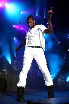 American R&B and pop singer Usher performs at a concert in Kuala Lumpur, Malaysia.