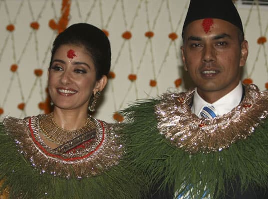 The 41-year-old Nepalese beauty exchanged wedding vows with Dahal, 34, in a private function at the Gokarna Forest Resort, 10kms east of the capital, attended by family close friends only.