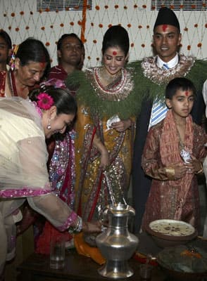 Spread over three days, the main ceremony will be held tomorrow when the bride will go to the groom's house after performing hour-long rituals as per the Hindu tradition. 