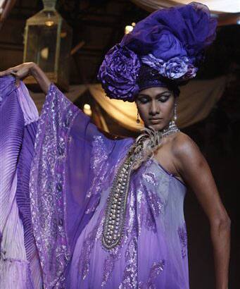 A model displays a creation by Indian designer Suneet Varma at the Pearls Infrastructure Delhi Couture Week 2010 in New Delhi, India.