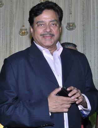 Indian Bollywood actor Shatrughan Sinha attends newly wed Vivek Oberoi and Priyanka Alva's reception party in Mumbai.