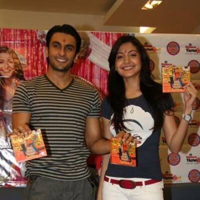 Anushka Sharma and Ranveer Singh spotted at the music launch of YRF’s ‘Band Baajaa Baaraat’.