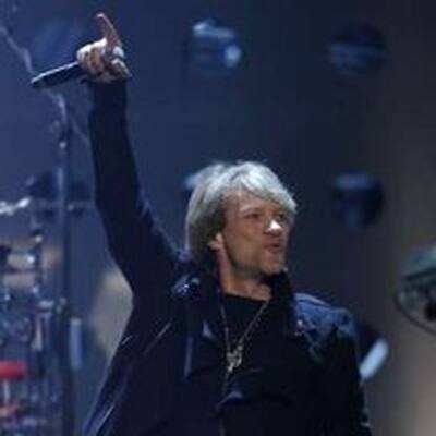 Singer Jon Bon Jovi of Bon Jovi performs during the MTV Europe Music Awards 2010 in Madrid.