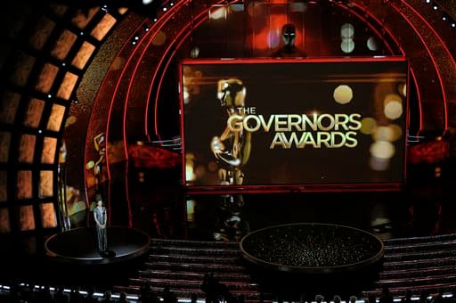 Actress Annette Bening announces the winners of the governor's award package during the 83rd Academy Awards on Sunday, Feb. 27, 2011, in the Hollywood section of Los Angeles. 