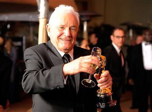 David Seidler holds his oscar for best original screen play for 