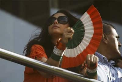 Preiti Zinta spotted wearing the tri-colour. 