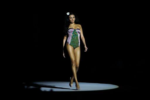 A model displays creations by Shreya Sharma during the WIFW-2011.