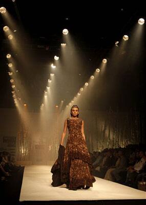 A model displays a creation by Indian designer Payal Jain.