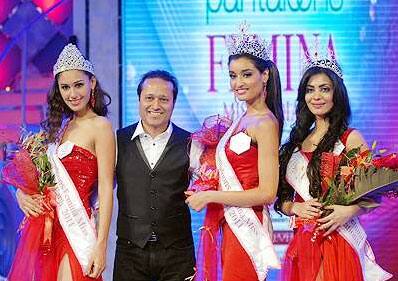 Times Group MD, Mr. Vineet Jain with  Hasleen Kaur, Miss India Earth 2011 , Kanishtha Dhankhar, Miss India World 2011 and (R) Ankita Shorey , Miss India International 2011 are the winners of the Pantaloons Femina Miss India 2011.