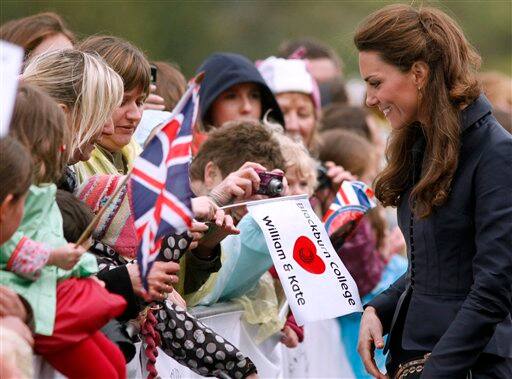 Kate Middleton reacts to the crowd at Witton County Park, Darwen.