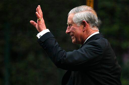 Britain's Prince Charles, arrives at a central London hotel for a pre-royal wedding dinner hosted by Lady Elizabeth Anson and attended by members of the British royal family and foreign royal families, in London.