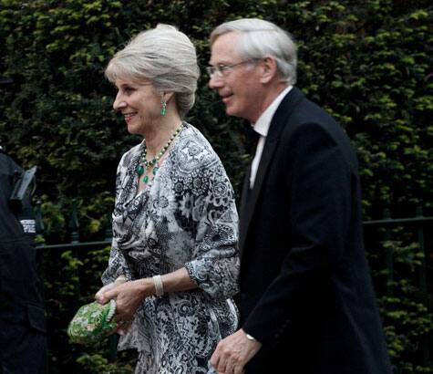 Birgitte, Duchess of Gloucester (L) and Prince Richard, Duke of Gloucester attend a gala pre-wedding dinner held at the Mandarin Oriental Hyde Park in London.