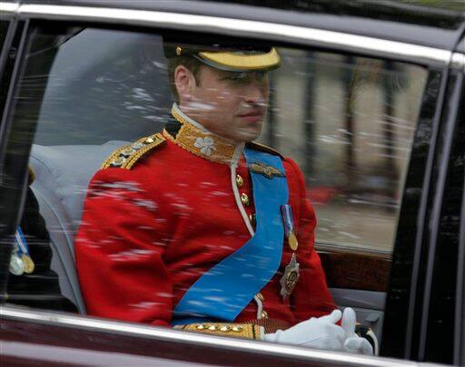 Prince William is on his way to Westminster Abbey at the Royal Wedding in London.