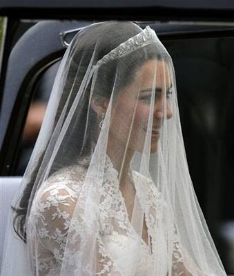 Kate Middleton arrives at Westminster Abbey for the Royal Wedding with Britain's Prince William in London.