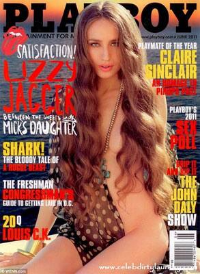 Mick Jagger's daughter Lizzy bares it all for Playboy. 