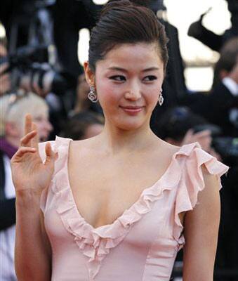 Actress Gianna Jun poses for the screening of The Artist at the 64th international film festival, in Cannes.