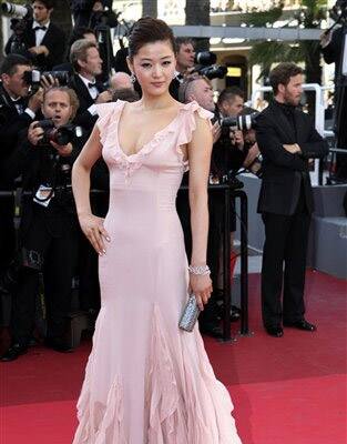 Actress Gianna Jun poses on the red carpet for the screening of The Artist at the 64th international film festival, in Cannes.