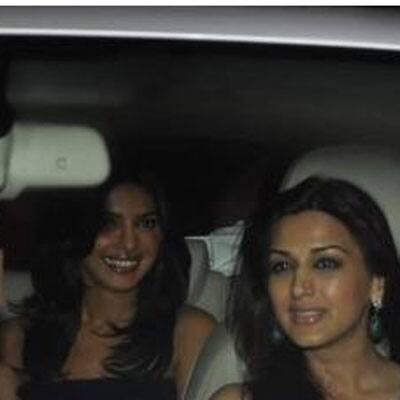 Priyanka Chopra and Sonali Bendre at SRK's party at Mannat.