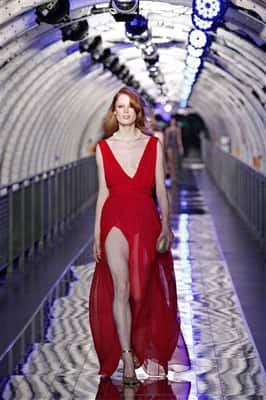 A model wears a creation by Mango as part of its Fall-Winter 2011 fashion show, in Paris. 