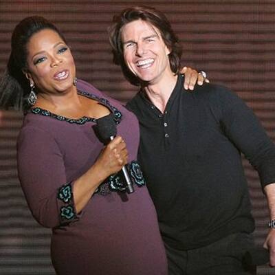 Tom Cruise appears with Oprah Winfrey during a star-studded double-taping of  ‘Surprise Oprah! A Farewell Spectacular’ in Chicago. 