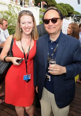 Alison Smith of the Hollywood Reporter and Roger Garcia attend a Hollywood Reporter party honoring Jodie Foster presented by vitaminwater during the 64th Annual Cannes Film Festival.