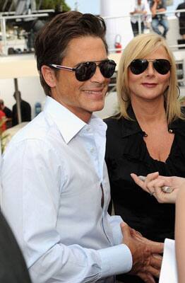 Actor Rob Lowe and Sheryl Berkoff attends a Hollywood Reporter party honoring Jodie Foster presented by vitaminwater during the 64th Annual Cannes Film Festival.