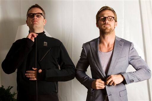 Director Nicolas Winding Refn, left, and actor Ryan Gosling pose for portraits to promote the film Drive at the 64th international film festival, in Cannes.