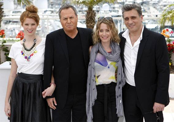 Best Screenplay: Joseph Cedar, Footnote (Israel) - Actors from left, Yuval Scharf, Shlomo Bar-Aba, Alma Zak and Lior Ashkenazi pose during a photo call for Footnote at the 64th international film festival.