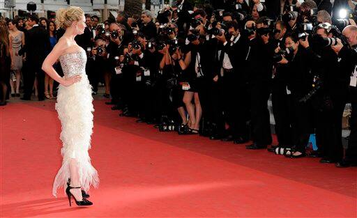 Actress Kirsten Dunst arrives for the closing ceremony at the 64th international film festival, in Cannes.