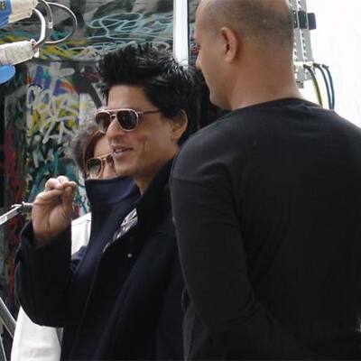 Shah Rukh Khan spotted at the sets of 'Ra One'.